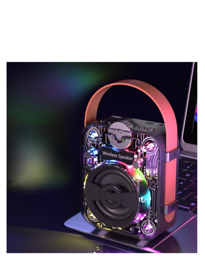 SYOSI Wireless Bluetooth Speaker, Cool Punk Mechanical Outdoor Multifunctional Portable Stereo, with Colourful Running Lights Handheld Wireless Subwoofer Compact Stereo, Good Gifts Choice - Image 2