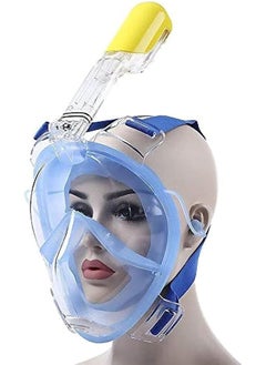 Generic Generic Anti fog detachable dry snorkeling full face mask set scuba diving mask, size l, blue  - Image 3
