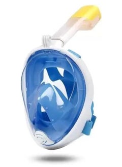 Generic Generic Anti fog detachable dry snorkeling full face mask set scuba diving mask, size l, blue  - Image 2