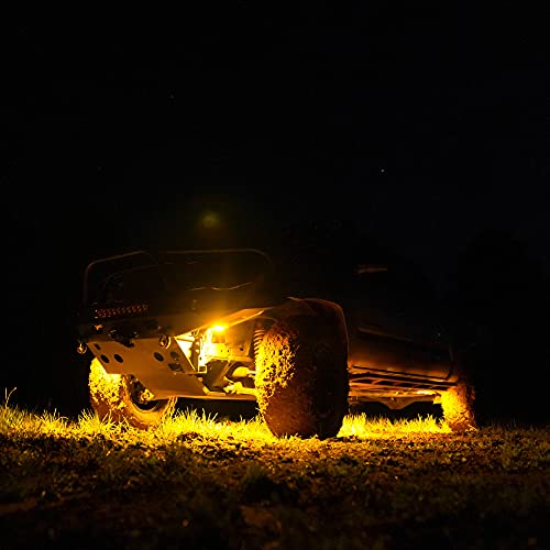 KC HiLiTES Cyclone V2 LED - Rock Light - 6-Light System - Amber - 5W Flood Beam - Image 4