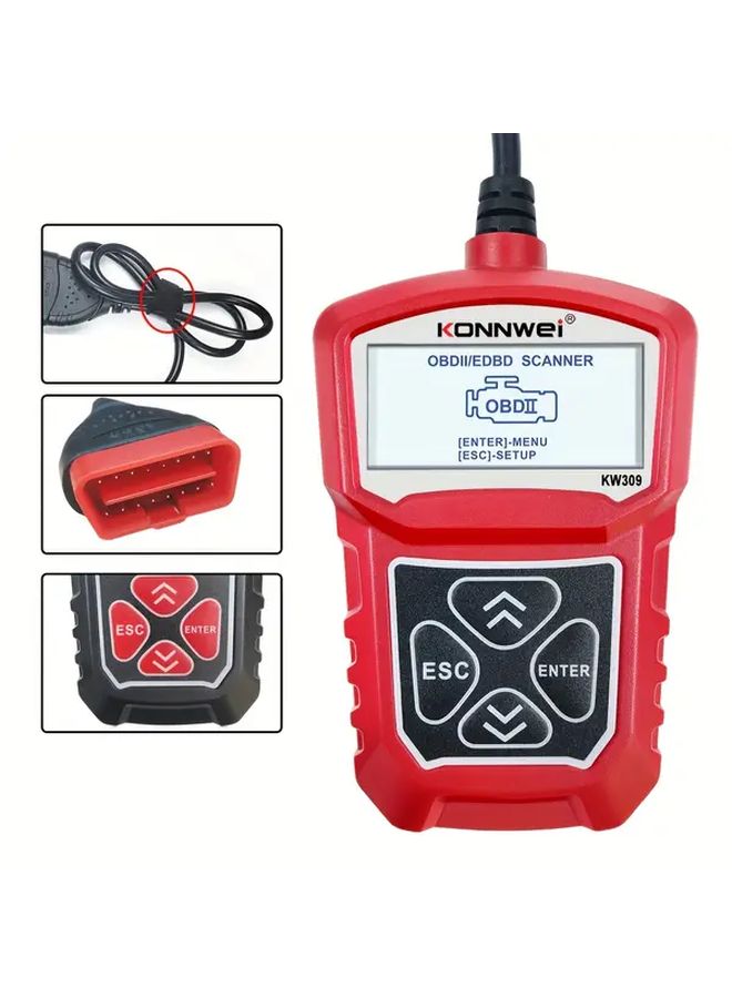 ماسح OBD2 الأحمر أداة تشخيصية مراقب بيانات مباشر إطار تجميد محو رموز إصلاح السيارات - Image 4