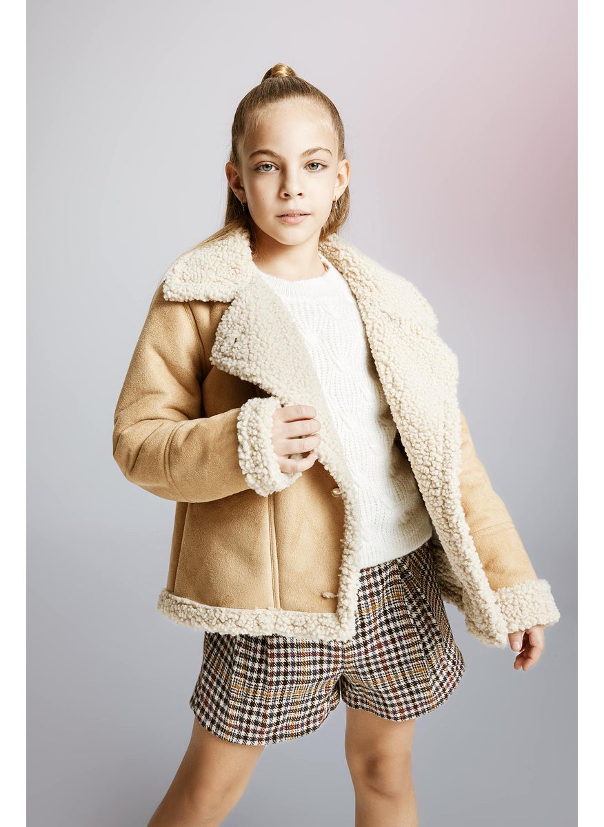 DeFacto Girl Plush Lined Faux Leather Jacket  - Image 3