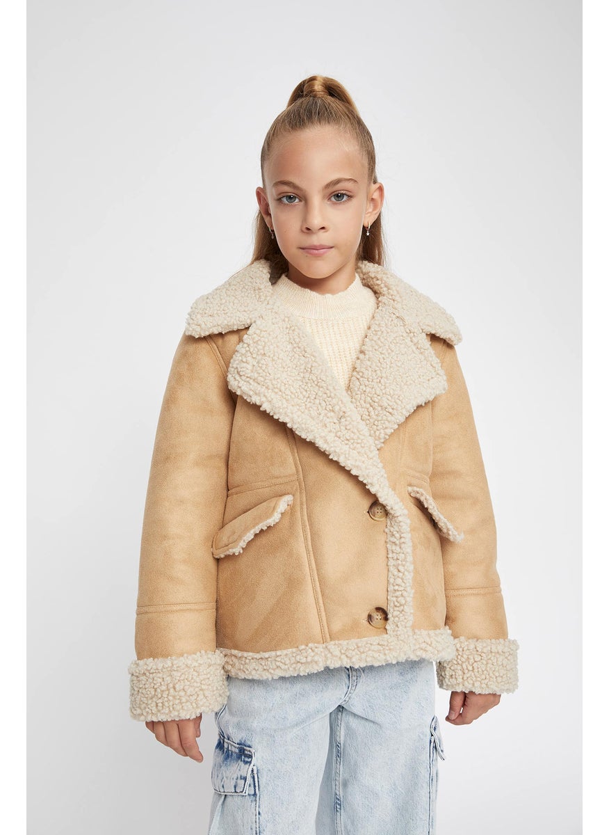 DeFacto Girl Plush Lined Faux Leather Jacket  - Image 5