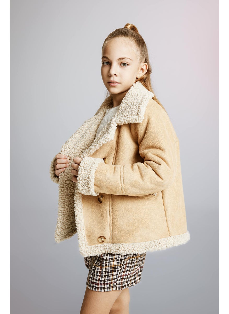 DeFacto Girl Plush Lined Faux Leather Jacket  - Image 1