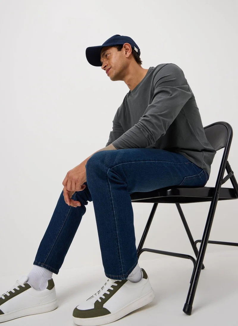 ماتلان Charcoal Basic Crew Neck T-Shirt