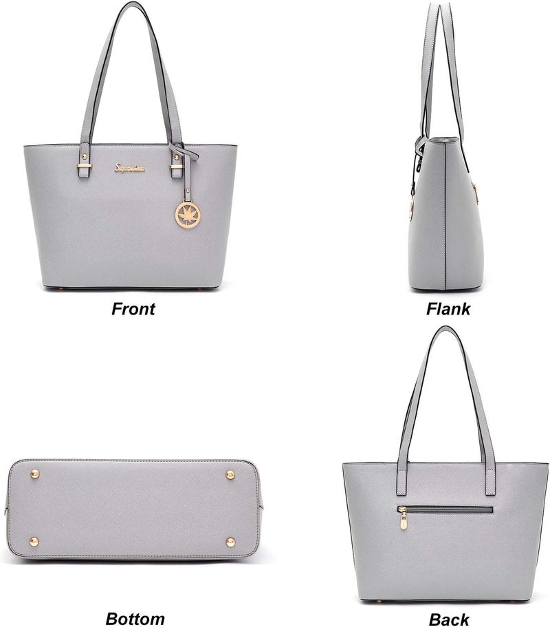 Soperwillton Handbags and Purses for Women Shoulder Tote Bags Top Handle Satchel Purse Set 5pcs - Image 2