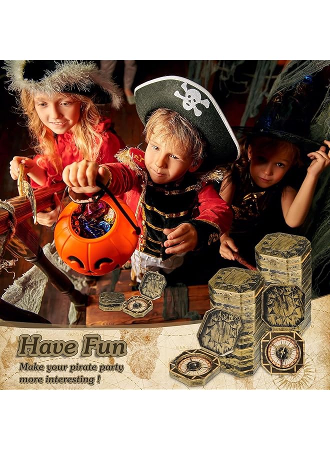Excefore 24 Pieces Pirate Compass Pirate Party Supplies Bulk Plastic Pirate Compass for Kids Antique Captain Compass Props Toy for Nautical Pirate Theme Cosplay Party Favor Decor 2.4 Inch - Image 4