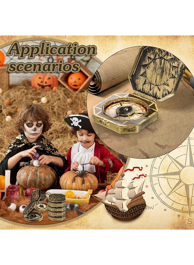 Excefore 24 Pieces Pirate Compass Pirate Party Supplies Bulk Plastic Pirate Compass for Kids Antique Captain Compass Props Toy for Nautical Pirate Theme Cosplay Party Favor Decor 2.4 Inch - Image 5