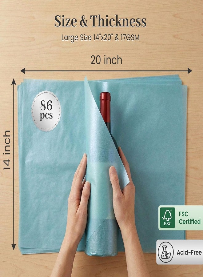 Koogel 86 Sheets Tissue Paper, 14 x 20 Inch Metallic Teal Gift Wrapping Paper Bulk for Birthday DIY Crafts Project Wedding Holidays - Image 4