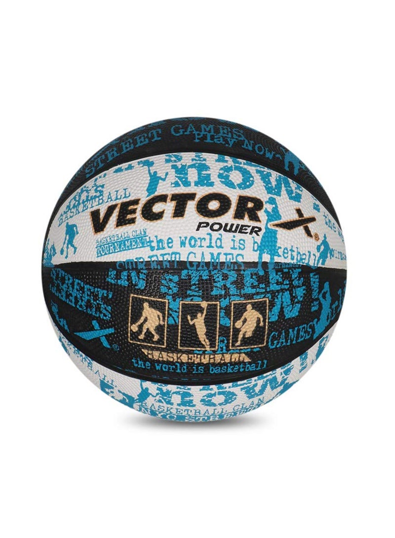 Vector X Power Basketball | For Men & Boys | Material : Rubber | Water Resistant Ball | Moisten Needle Before Inserting - Image 1