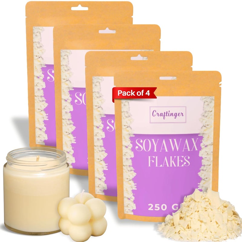 Craftinger 1 kg Soy Wax Flakes for Candle Making 100 Natural Soy Wax EcoFriendly CleanBurning and Easy to Use 1000 Grams - Image 1