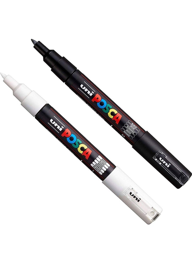 Uni-posca Pc-1m Painting Marker 0.7 mm Black + White 