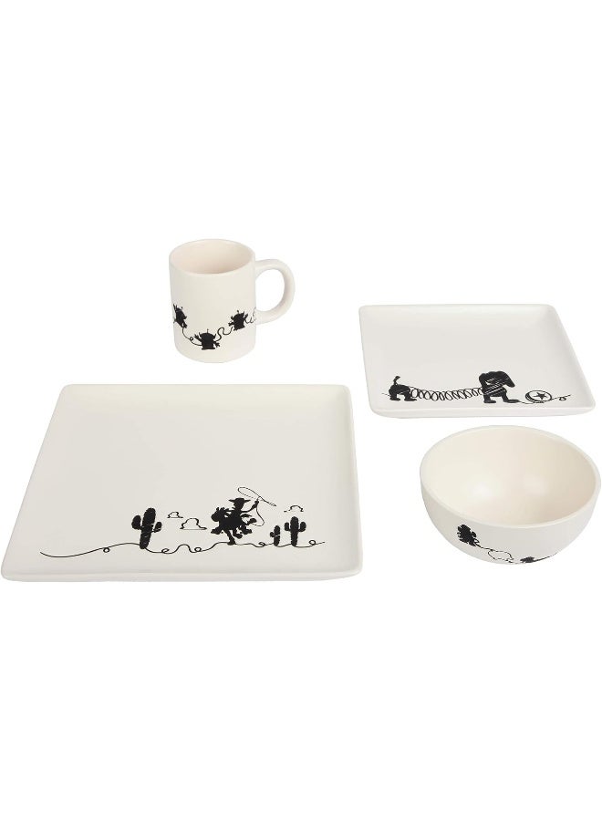 Toy Story 4-Piece Ceramic Dinnerware Set With Scribble Design - Image 3