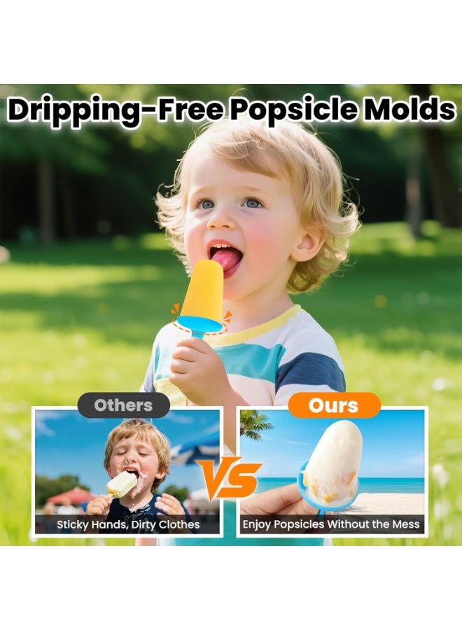 TAPIT Mini Silicone Popsicle Mold 7-cavity DIY Ice Pop Mold with Colorful Plastic Sticks Popsicle Makers for Egg Bites Lollipop and Ice Cream Mould Baby Food Storage Container Non-Stick Ice Cube Trays - Image 2