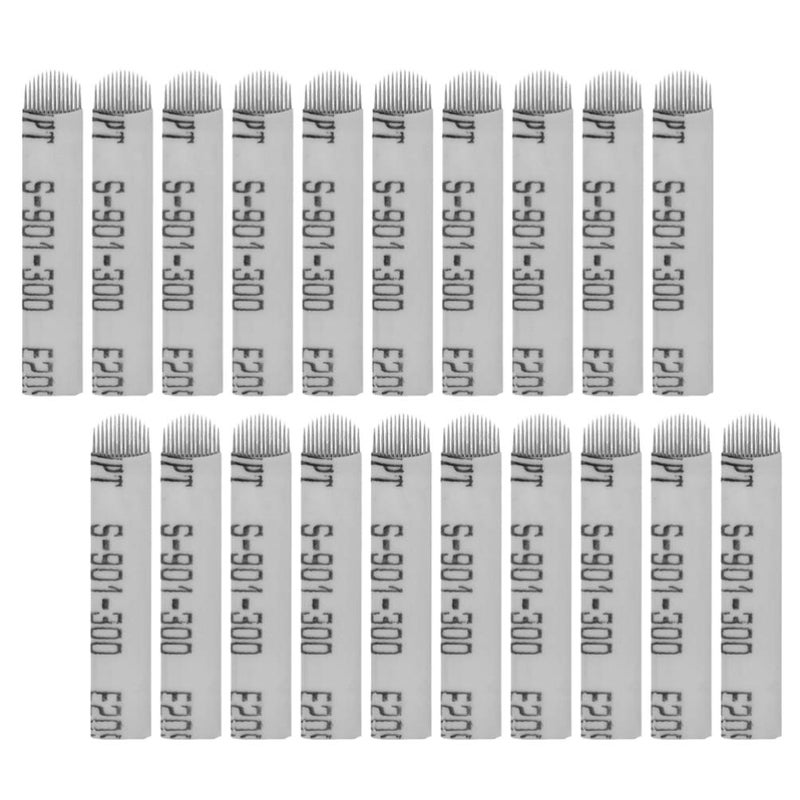 comfrt 100pcs Microblading Needles 14 Pins Permanent Makeup Eyebrows Tattoo Needles Blades - Image 5