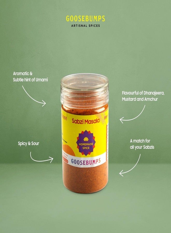 Goosebumps Homemade Sabzi Masala | All Purpose Sabji Shaak masala | 100% Natural Ingredients | Ready to use | Artisanal & Authentic | Vegan Spice | No Bulking Agent, artifical colours or preservatives used | 90 GMS - Image 3
