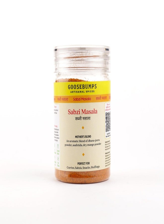 Goosebumps Homemade Sabzi Masala | All Purpose Sabji Shaak masala | 100% Natural Ingredients | Ready to use | Artisanal & Authentic | Vegan Spice | No Bulking Agent, artifical colours or preservatives used | 90 GMS - Image 1