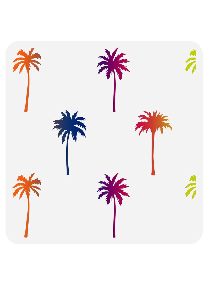 FINGERINSPIRE FINGERINSPIRE Palms Stencil 11.8x11.8inch Reusable Tropical Tree Drawing Template for Wall DIY Art Beach Tree Stencil Summer Theme Stencil for Painting on Wood, Furniture, Fabric, Scrapbooking  - Image 1