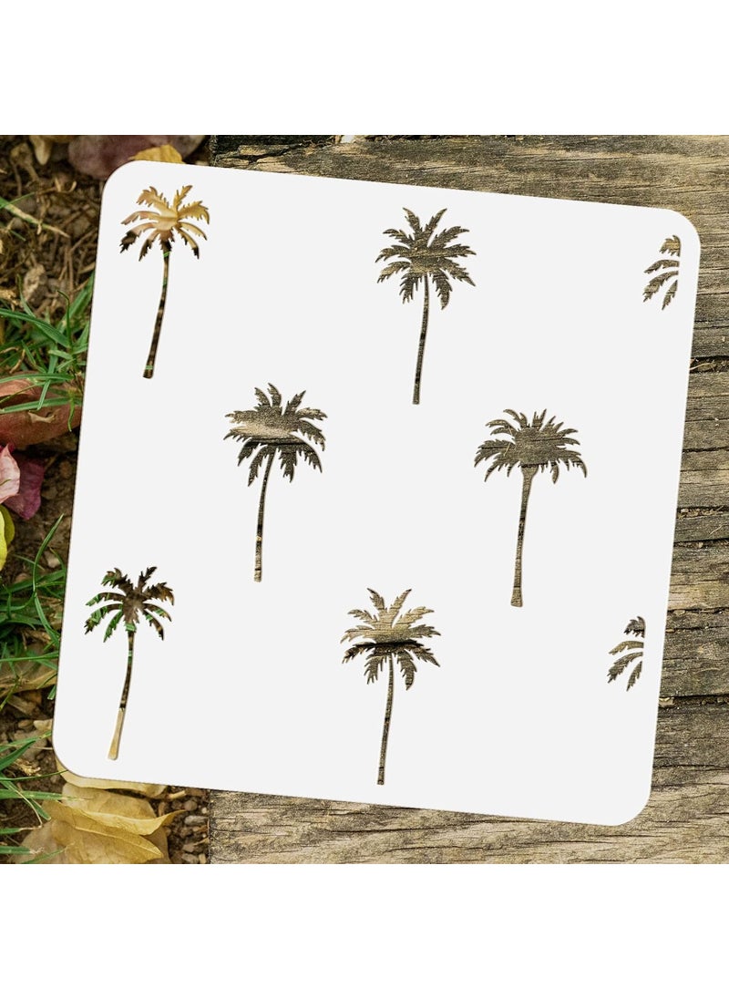 FINGERINSPIRE FINGERINSPIRE Palms Stencil 11.8x11.8inch Reusable Tropical Tree Drawing Template for Wall DIY Art Beach Tree Stencil Summer Theme Stencil for Painting on Wood, Furniture, Fabric, Scrapbooking  - Image 3