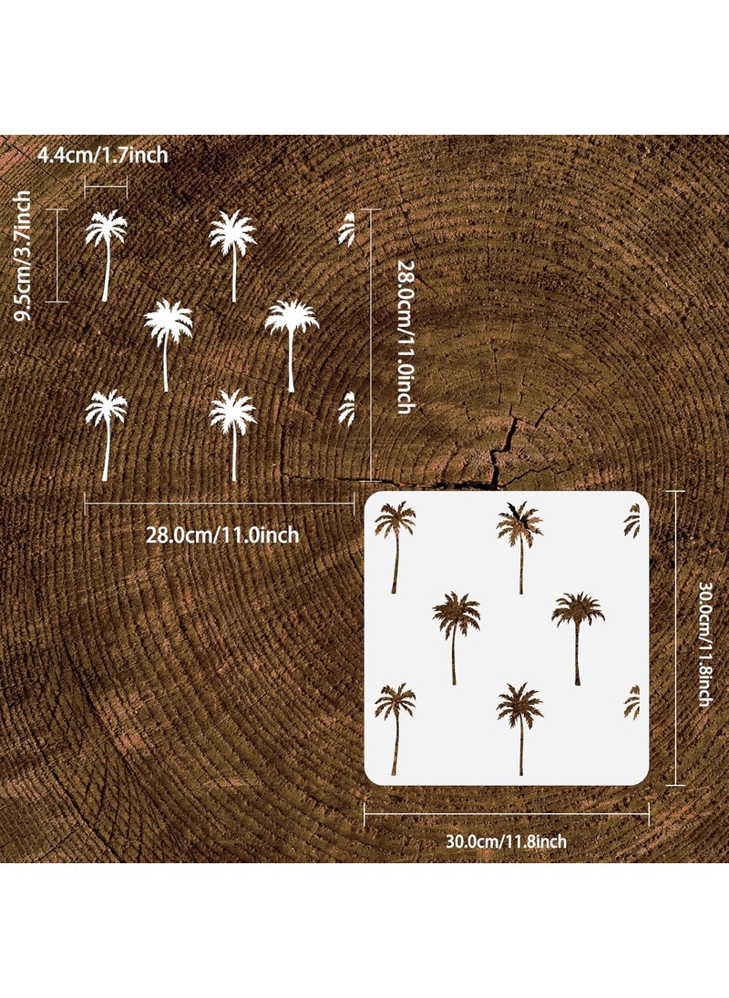 FINGERINSPIRE FINGERINSPIRE Palms Stencil 11.8x11.8inch Reusable Tropical Tree Drawing Template for Wall DIY Art Beach Tree Stencil Summer Theme Stencil for Painting on Wood, Furniture, Fabric, Scrapbooking  - Image 2
