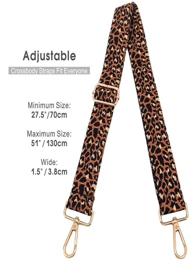 ROYGBCP Replacement Purse Strap Shoulder Strap Adjustable Crossbody Strap for Women Crossbody Wide Shoulder Bag, Brown Leopard Print-gold Hardware, 28-51 inches - Image 3
