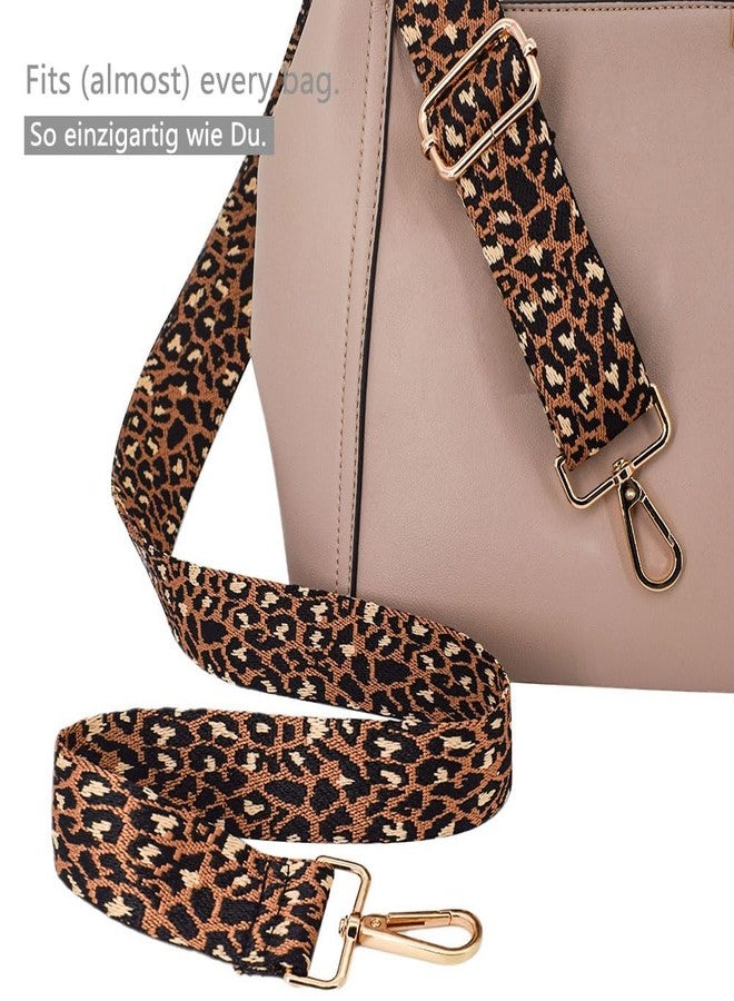 ROYGBCP Replacement Purse Strap Shoulder Strap Adjustable Crossbody Strap for Women Crossbody Wide Shoulder Bag, Brown Leopard Print-gold Hardware, 28-51 inches - Image 2