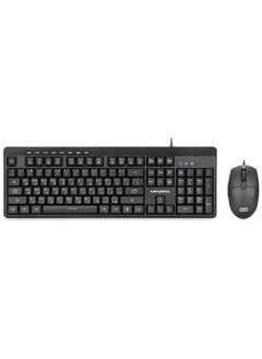 INFINIARC Wired Keyboard and Mouse Combo, English/Arabic Keyboard, Computer Keyboard and Mouse for PC, Laptop, Desktop, 4 Adjustable DPI/112 Number Keypad  - Image 1