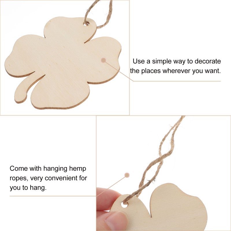 20pcs DIY Pendants Four-leaf Decor Handmade Craft Ornament Party Hanging Adornments - Image 3