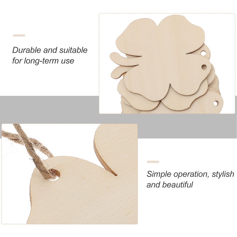 20pcs DIY Pendants Four-leaf Decor Handmade Craft Ornament Party Hanging Adornments - Image 2