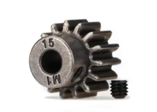 Traxxas 6487X 15T Pinion Gear 10 Metric Pitch fits 5mm Shaft Compatible with Steel spur Gears - Image 1