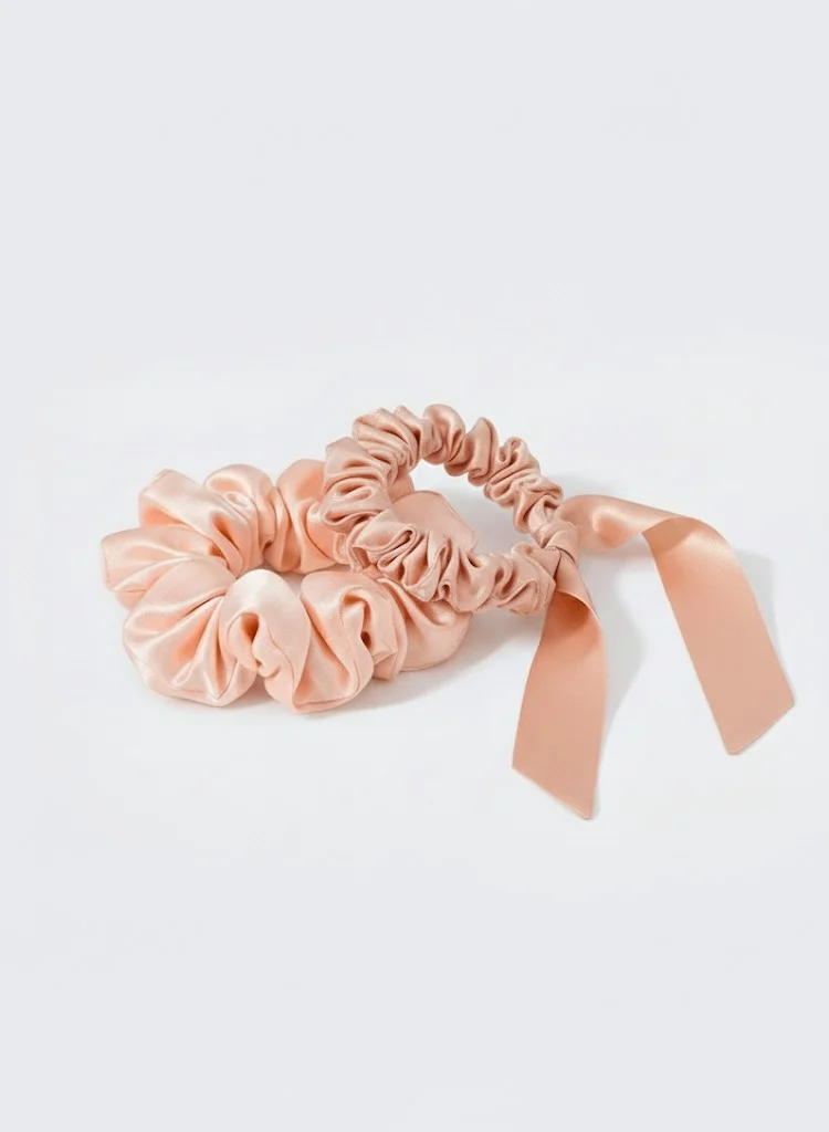 Beauty Pillow طقم ربطات شعر من 100% حرير مع ربطة شعر المشاهير
