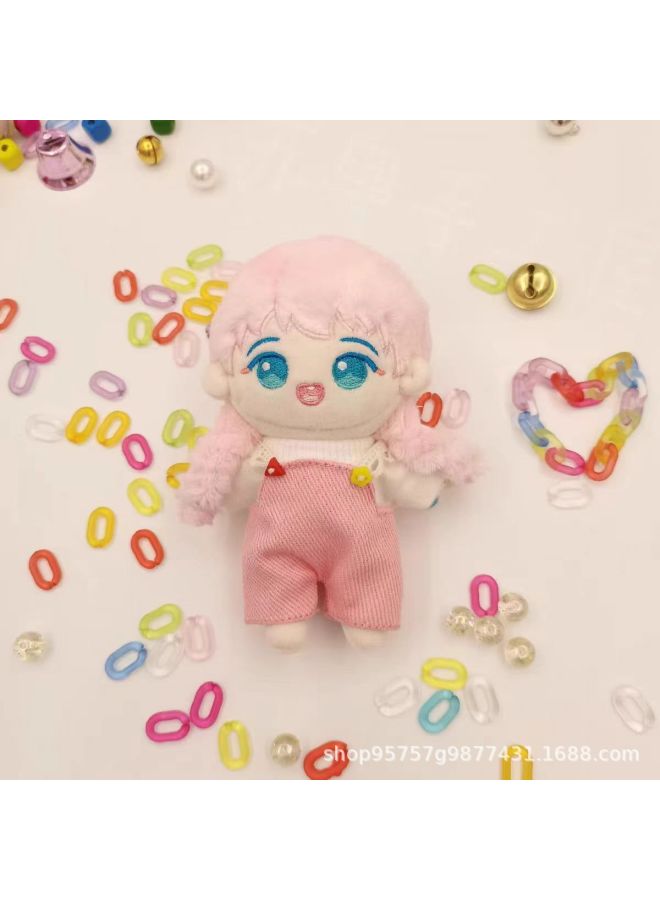 Labubu Vinyl Blind Box Clothes 8cm10cm12cm15cm20cm Cotton Doll Undecided Official Doll Clothes-color:Pink Overalls Jeans + White Top-height:8cm Normal Body - Image 1