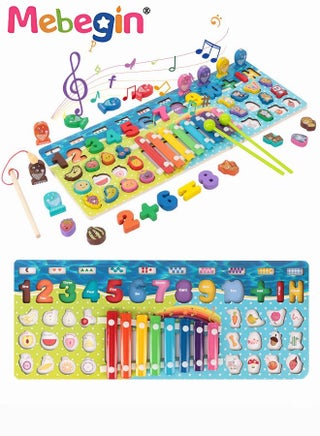 5 in 1 Wooden Educational Toy Set with Xylophone, Maths and Musical Toy, Magnetic Fishing Game and More, Toddler Toys Set, Early Development and Activity Toys, Montessori Toy with Polished Smooth Surfaces and Nontoxic Paint, Ideal Gift for Kids - pzsku/ZAF4D840EDC571047C1BDZ/45/_/1677654338/48f7bbcd-c2fa-4435-a93b-2532fddd875d