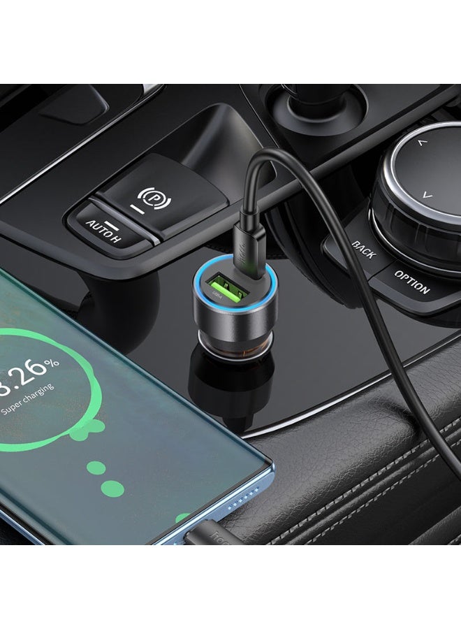 Hoco USB-C Car Charger, Ultra-Compact Dual Port Car Adapter with 20W USB Type-C Port, 18W Qualcomm QC 3.0 USB Port and Overheat Protection for iPhone13,iPad Pro, DriveGear-20W - Image 4