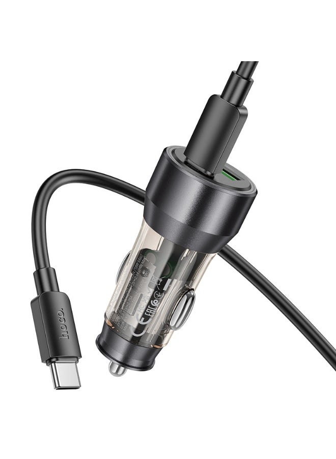 Hoco USB-C Car Charger, Ultra-Compact Dual Port Car Adapter with 20W USB Type-C Port, 18W Qualcomm QC 3.0 USB Port and Overheat Protection for iPhone13,iPad Pro, DriveGear-20W - Image 5