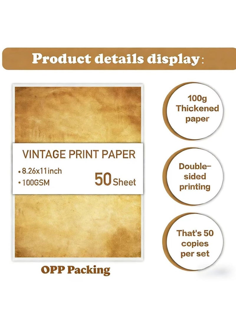 Fuwddy 50 Sheets A4 Thick Vintage Kraft Paper - Double Sided for Invitations, Certificates, Resumes & Art | Eco Friendly Printer Paper for Writing, Crafts, Maps & Poetry - Image 5