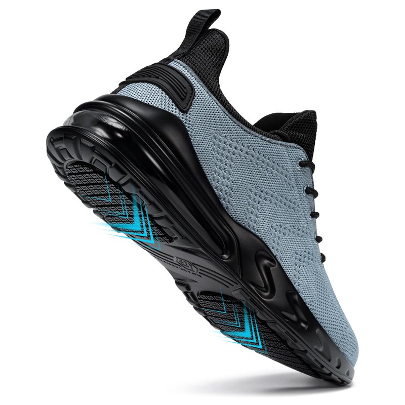 LARNMERN Men Non Slip Work Sneakers Water Resistant Food Service Zapatos Trabajo Antideslizantes Walking Shoes Waterproof Shoes Slip-on, Sky Blue 10.5 - Image 2