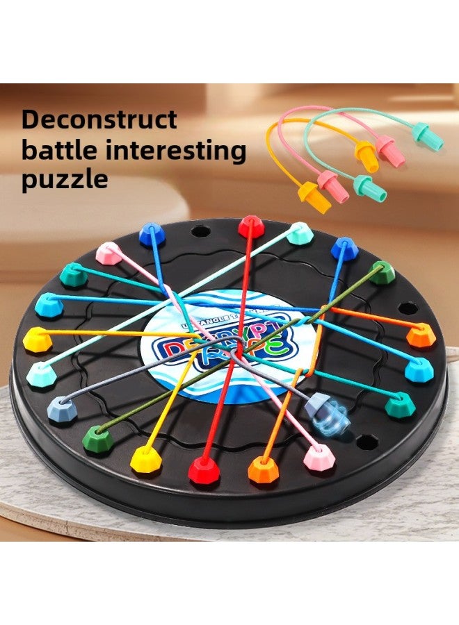 Rope-lifting Big Battle Challenges Board Games Toys Children's Educational Logical Thinking Parent-child Interaction Development Concentration-Color:Small Deconstring Battle