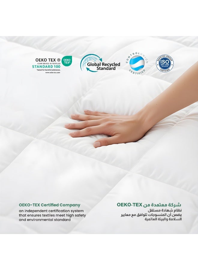 ريست لحاف أبيض فاخر من الألياف الدقيقة للفنادق بتقنية الصرف الصحي المتقدمة، لحاف فائق النعومة وخفيف الوزن على طراز غرفة النوم، مريح ومسامي ولا يسبب الحساسية (240 × 260 سم) - Image 5