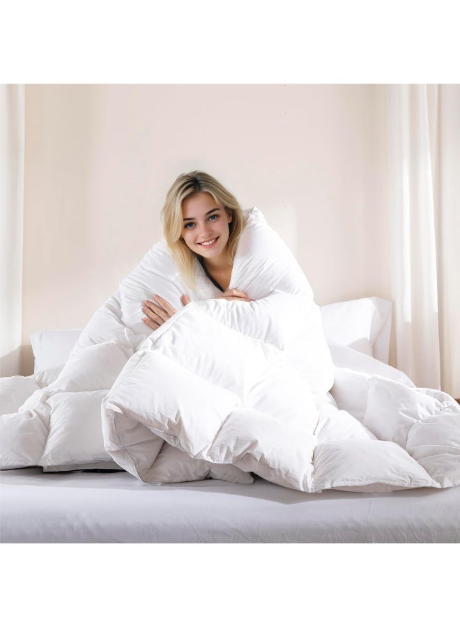 ريست لحاف أبيض فاخر من الألياف الدقيقة للفنادق بتقنية الصرف الصحي المتقدمة، لحاف فائق النعومة وخفيف الوزن على طراز غرفة النوم، مريح ومسامي ولا يسبب الحساسية (240 × 260 سم) - Image 3