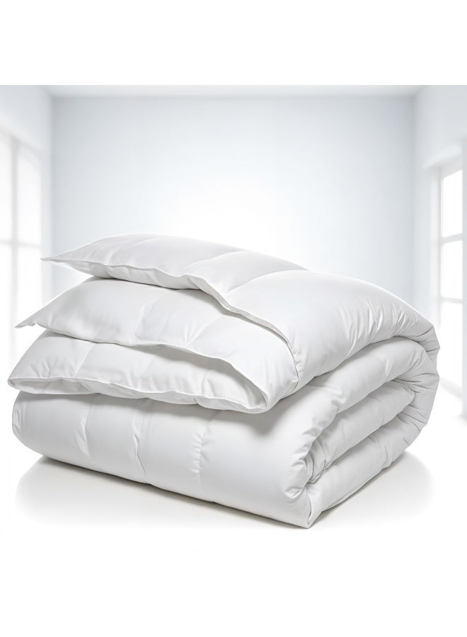 ريست لحاف أبيض فاخر من الألياف الدقيقة للفنادق بتقنية الصرف الصحي المتقدمة، لحاف فائق النعومة وخفيف الوزن على طراز غرفة النوم، مريح ومسامي ولا يسبب الحساسية (240 × 260 سم) - Image 1