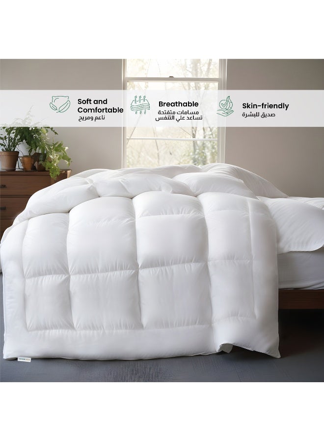 ريست لحاف أبيض فاخر من الألياف الدقيقة للفنادق بتقنية الصرف الصحي المتقدمة، لحاف فائق النعومة وخفيف الوزن على طراز غرفة النوم، مريح ومسامي ولا يسبب الحساسية (240 × 260 سم) - Image 4