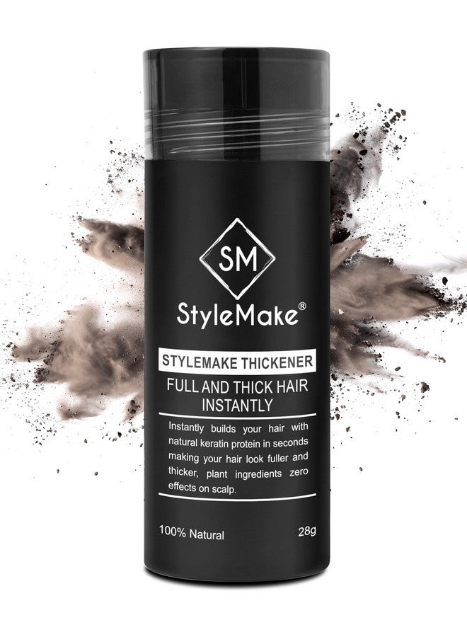 StyleMake Thickener Hair Loss Concealer | Transform Thin, And Fine Hair With Hair Building Fibre | Hair Building Fibers For Men And Women (Dark Brown) | Completely Undetectable, 28 Grams