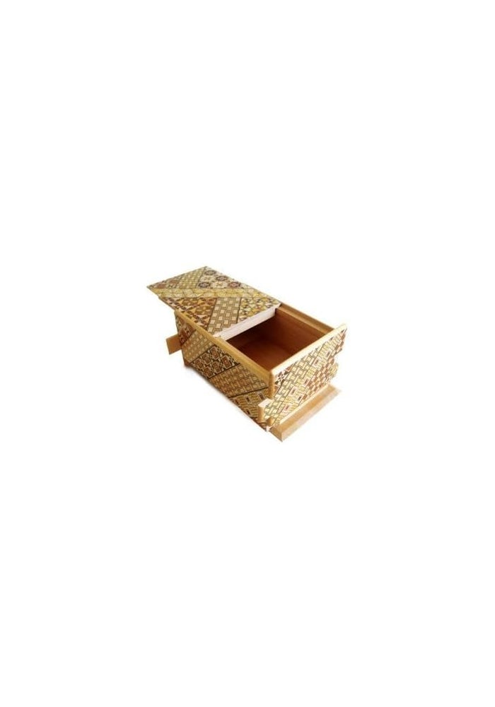 Japanese Puzzle Boxes Japanese Puzzle Box - Yosegi Pattern, 5 Sun, 10 Steps, Handcrafted Wooden Puzzle - Image 2