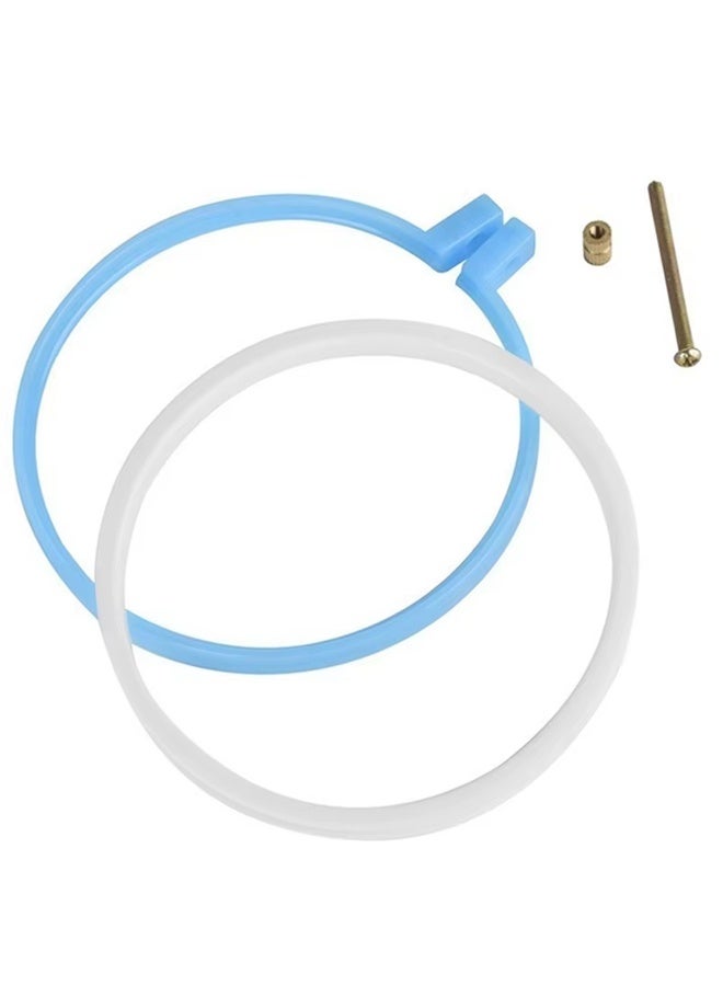 Embroidery Hoops, 5Pcs Round Cross Stitch Ring Circle Hoops Frame Adjustable For Craft, 5 Sizes - Image 4
