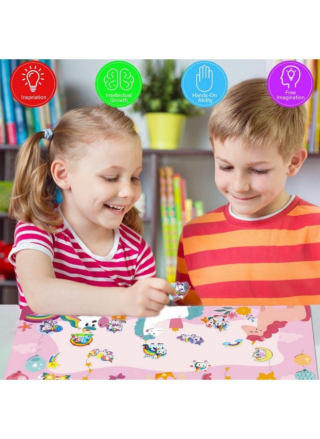 Airnogo AIRNOGO Unicorn Sticker Book for Kids 2 Pcs Reusable Sticker Book, Sticker Books for Toddlers, Sticker Activity Book, Kids Stickers for Travel Restaurants Classroom etc, 3+ Year Old Girl Gifts  - Image 4