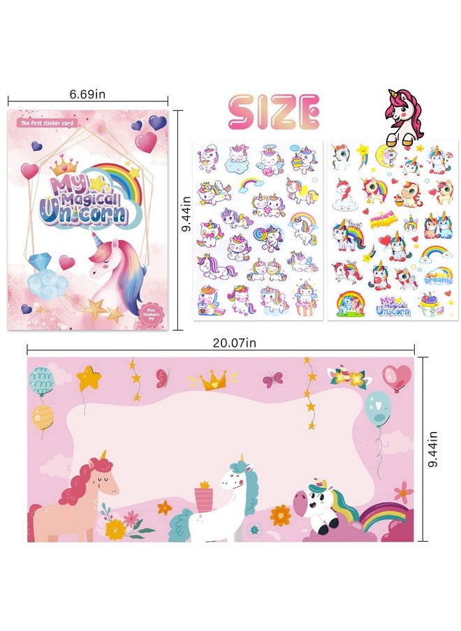 Airnogo AIRNOGO Unicorn Sticker Book for Kids 2 Pcs Reusable Sticker Book, Sticker Books for Toddlers, Sticker Activity Book, Kids Stickers for Travel Restaurants Classroom etc, 3+ Year Old Girl Gifts  - Image 5