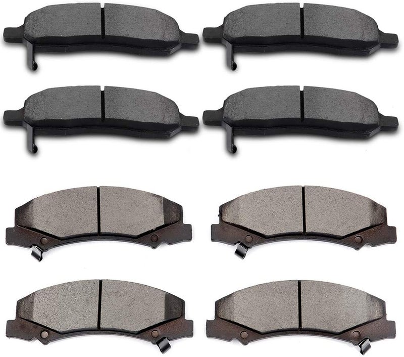 cciyu Front and Rear Ceramic Brake Pads Kit - 8pcs for Buick Lucerne and Cadillac DTS (2006-2011) - Image 1