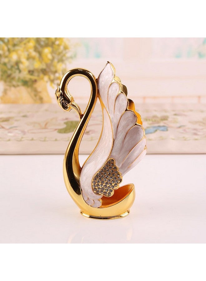 Fdit Spoons, Innovative Swan Base Holder Gold Smoother Coffee Dinnerware Set with Forks Spoons (Golden White Spoons) - Image 5