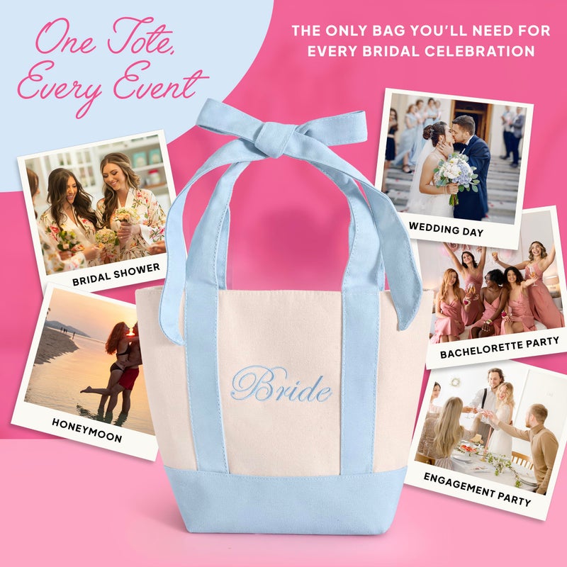 Chug Buddy Bride Tote Bag | Canvas Mini Tote Bag w/Bow | Bachelorette Gifts for Bride, Bride to Be Gifts for Bachelorette Party, Bridal Shower, Engagement Party Favor, Wedding Accessory - Image 5